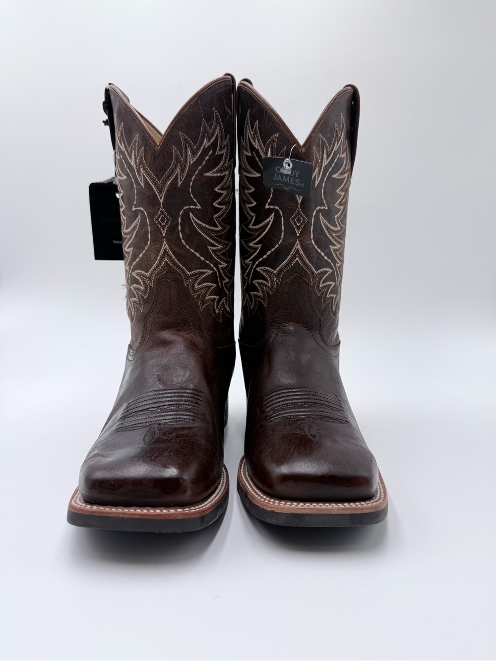 Cody James Dark Brown Leather Western Boots for Men